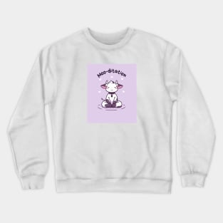 Kawaii Cute Yoga Meditating Cow Crewneck Sweatshirt